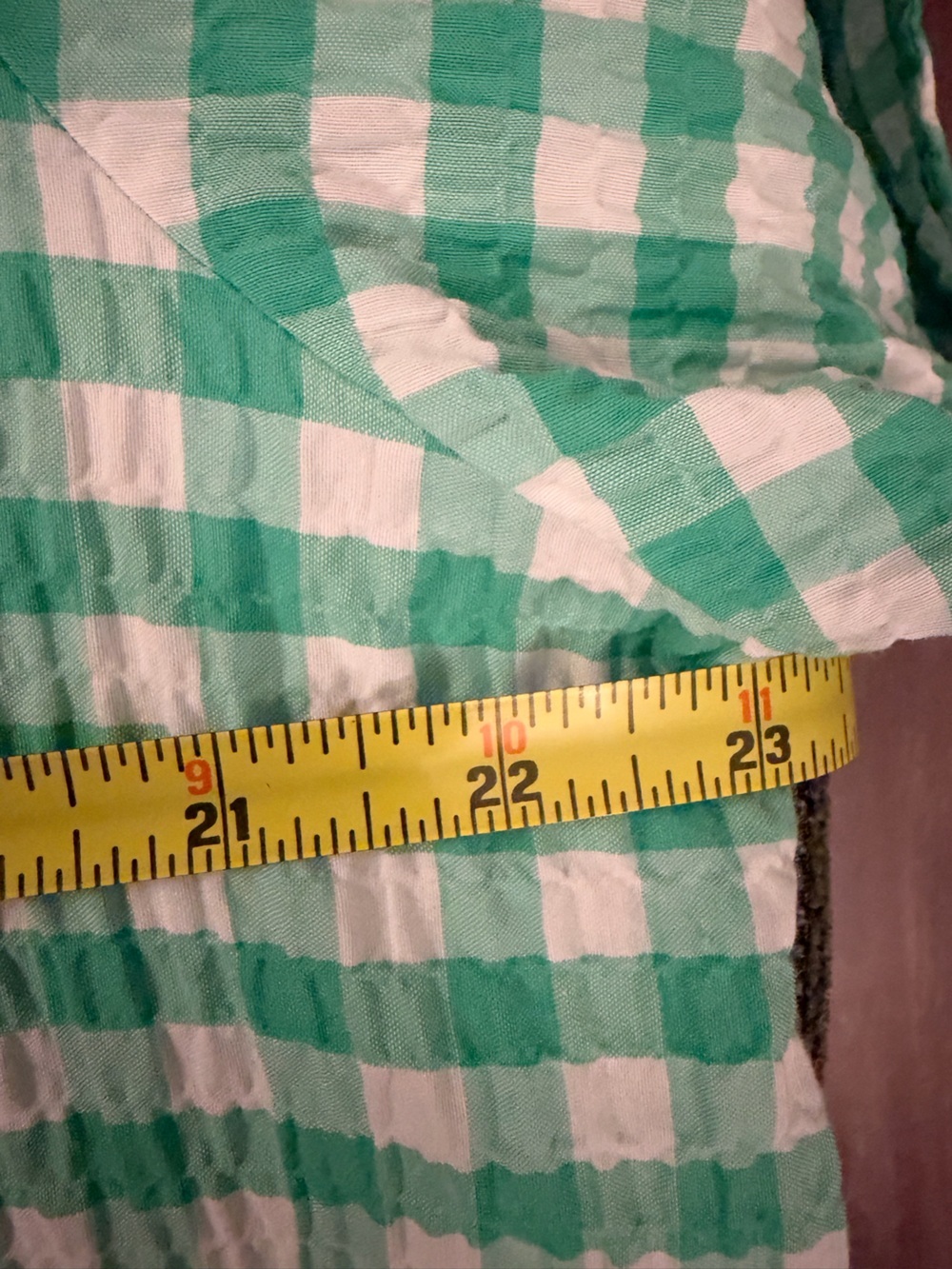 Allison Daley Green and White Gingham Button-Down Shirt - Picture 7 of 7